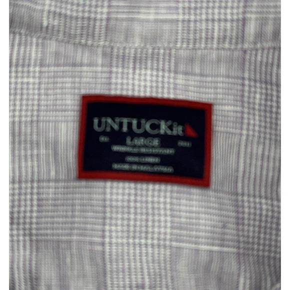 Untickit L/S 100% Linen Shirt Men's Large Purple Button Front Vacation Beachy - Picture 3 of 8